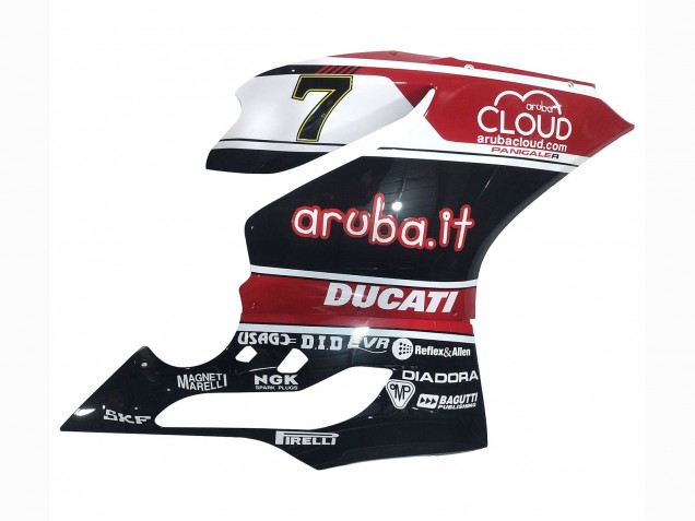2011-2014 Ducati Panigale 899/1199 Motorcycle Fairings - White Red Glossy Black Aruba.it 7 UK