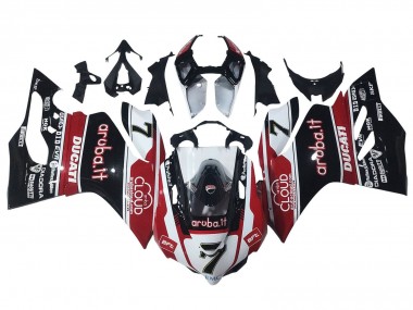2011-2014 Ducati Panigale 899/1199 Motorcycle Fairings - White Red Glossy Black Aruba.it 7 UK