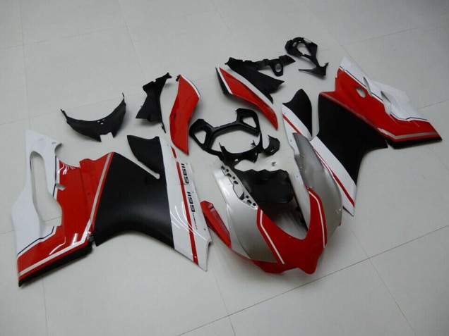 2011-2014 Ducati 1199 Motorcycle Fairings - White Red Matte Black UK