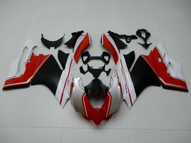 2011-2014 Ducati 1199 Motorcycle Fairings - White Red Matte Black UK