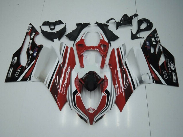 2011-2014 Ducati Panigale 899 Motorcycle Fairing - White Red Glossy Black UK