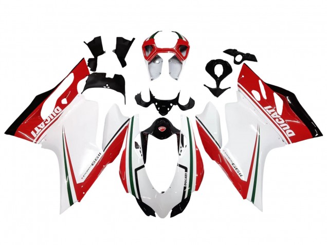 2011-2014 Ducati 1199 Motorcycle Fairings - White Red Green Glossy Black UK