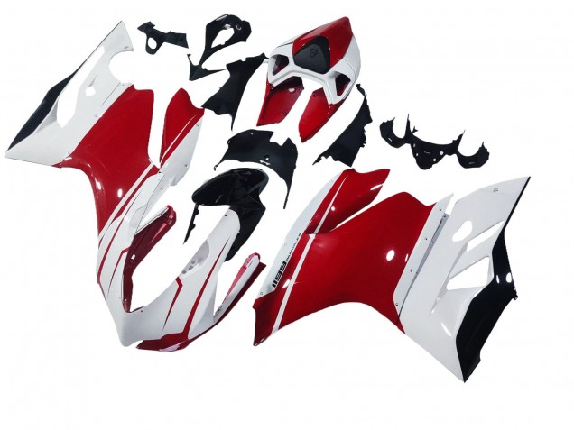 2011-2014 Ducati 1199 Motorcycle Fairings - White Red Glossy Black UK
