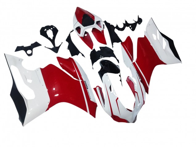2011-2014 Ducati 1199 Motorcycle Fairings - White Red Glossy Black UK