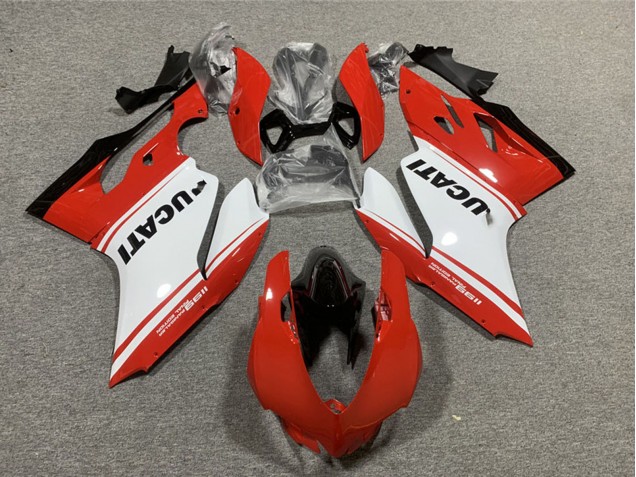2011-2014 Ducati 1199 Motorcycle Fairings - Red White Glossy Black UK