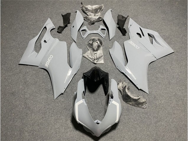 2011-2014 Ducati 1199 Motorcycle Fairings - Light Nardo Grey White Corse UK