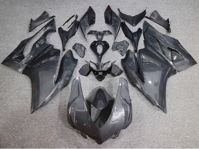 2015-2020 Ducati 959/1299 Motorcycle Fairings - Black Carbon Fiber Style UK