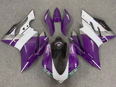 2015-2020 Ducati 959/1299 Motorcycle Fairings - Purple White Glossy Black Flex-Box UK