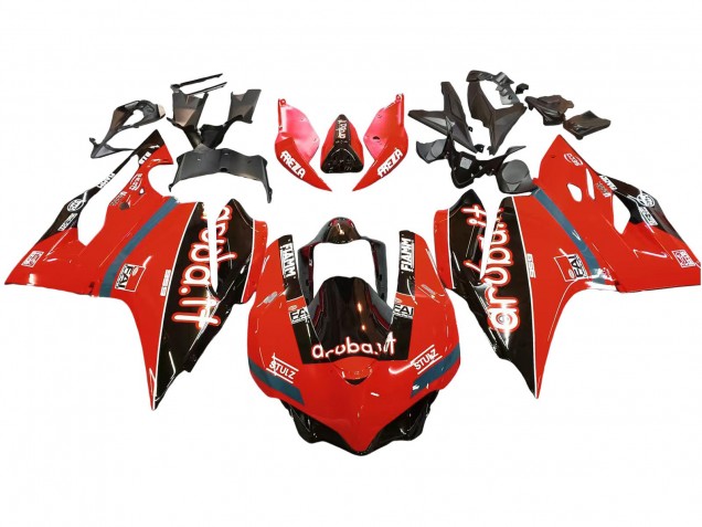 2015-2020 Ducati 959/1299 Motorcycle Fairings - Red Glossy Black Fiamm UK