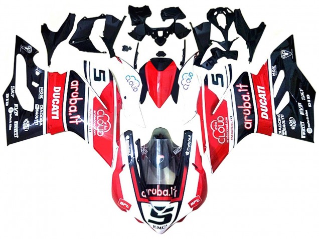 2015-2020 Ducati 959/1299 Motorcycle Fairings - White Red Glossy Black Aruba 5 UK