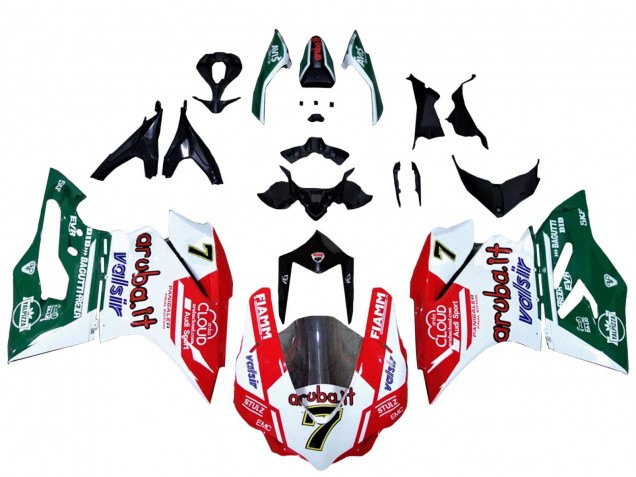 2015-2020 Ducati 959/1299 Motorcycle Fairings - White Red Green Valsir Fiamm 7 UK