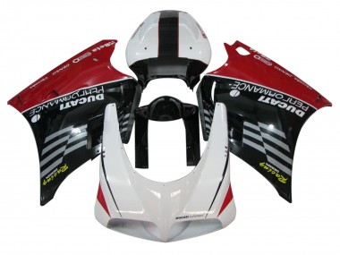 1993-2005 Ducati 748/916/996/998 Motorcycle Fairings - White Red Glossy Black Racing Performance UK