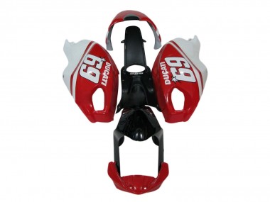 2008-2012 Ducati Monster 696 796 1100 1100S Motorcycle Fairings - White Red Glossy Black 69 UK