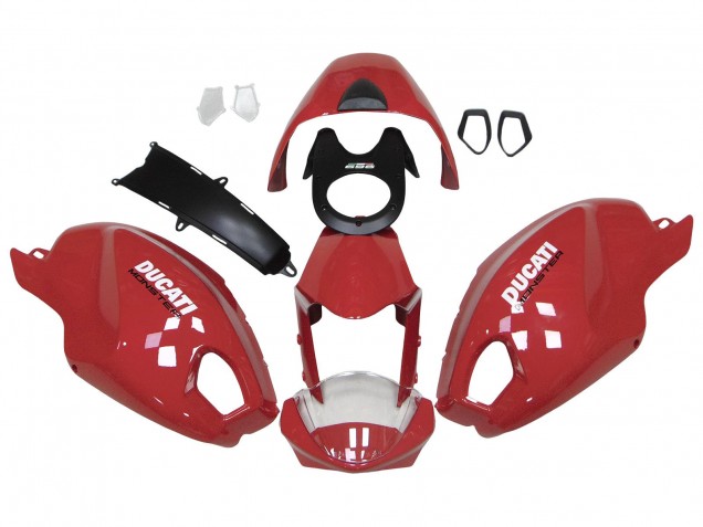2008-2012 Ducati Monster 696 796 1100 1100S Motorcycle Fairings - Red White UK