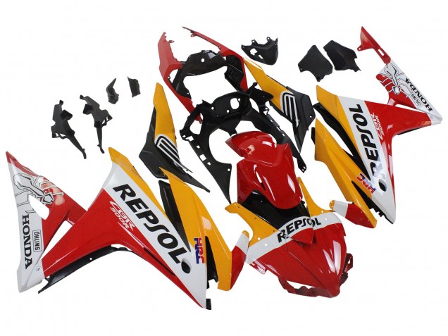2016-2018 Honda CBR500R Motorcycle Fairings - Yellow White Red Repsol HRC UK