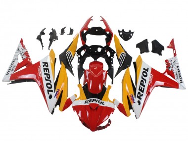 2016-2018 Honda CBR500R Motorcycle Fairings - Yellow White Red Repsol HRC UK