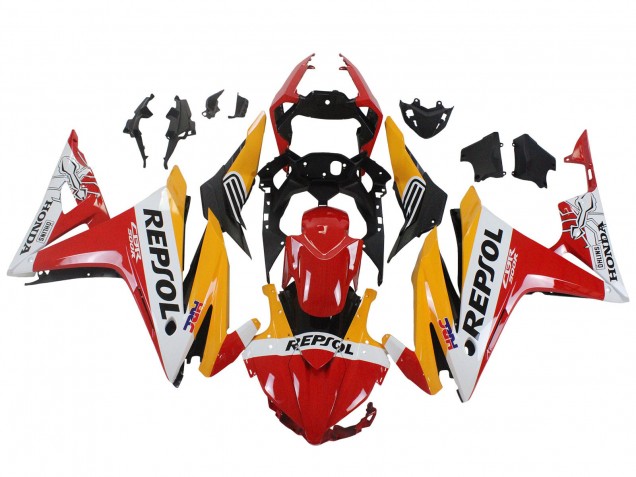 2016-2018 Honda CBR500R Motorcycle Fairings - Yellow White Red Repsol HRC UK