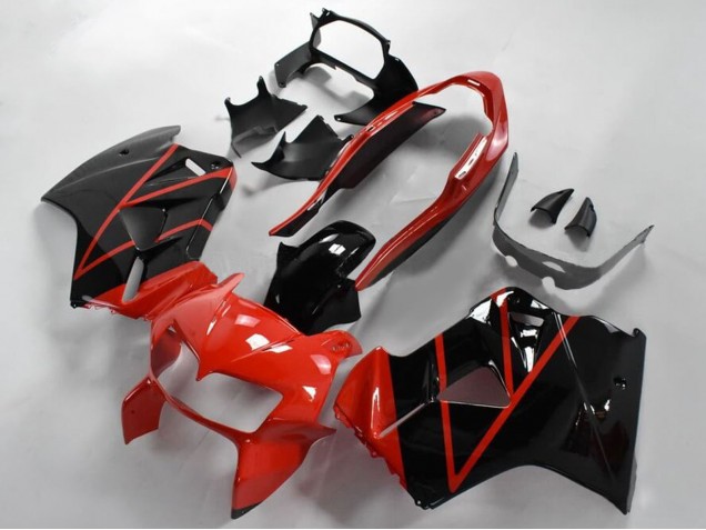 1998-2001 Honda VFR 800 Motorcycle Fairings - Red Glossy Black Stripe UK