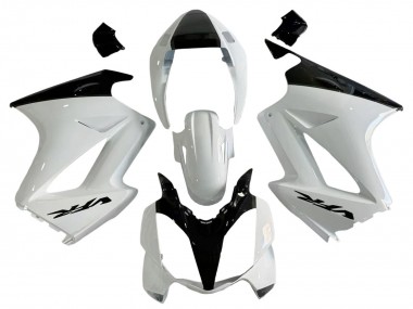 2002-2013 Honda VFR 800 Motorcycle Fairings - Pearl White Glossy Black Decal UK