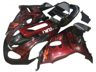 1998-2003 Suzuki TL1000R Motorcycle Fairings - Glossy Black Red Flame UK