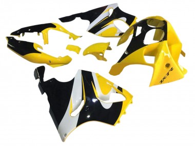 1996-2003 Kawasaki ZX7R Motorcycle Fairings - Yellow White Glossy Black UK
