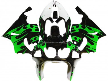 1996-2003 Kawasaki ZX7R Motorcycle Fairings - Green Glossy Black White UK
