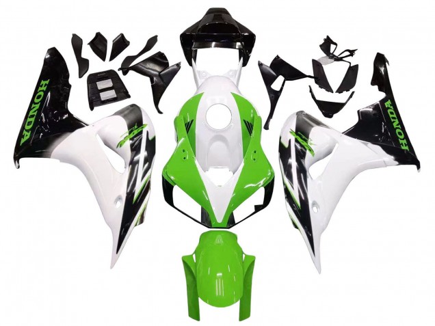 2006-2007 Honda CBR1000RR Motorcycle Fairing - White Green Glossy Black UK