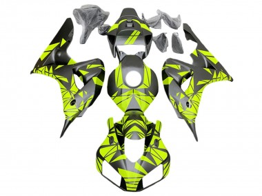 2006-2007 Honda CBR1000RR Motorcycle Fairings - Fluorescent Green Matte Black UK