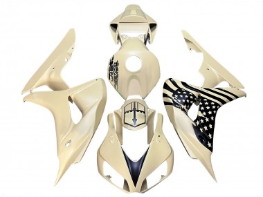 2006-2007 Honda CBR1000RR Motorcycle Fairings - Cream Black UK