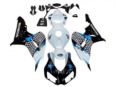 2006-2007 Honda CBR1000RR Motorcycle Fairing - White Blue Glossy Black UK