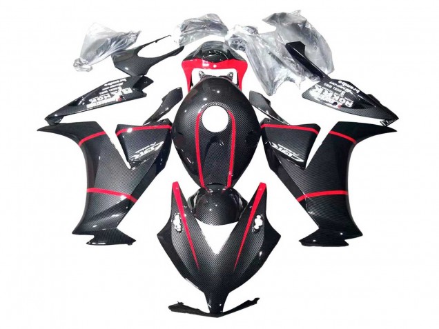 2012-2016 Honda CBR1000RR Motorcycle Fairings - Black Carbon Fiber Red UK
