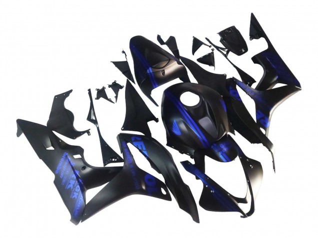 2007-2008 Honda CBR600RR Motorcycle Fairings - Matte Black Blue Repsol UK