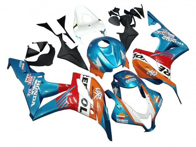 2007-2008 Honda CBR600RR Motorcycle Fairings - Orange White Red Blue Repsol UK