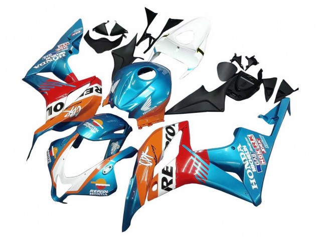 2007-2008 Honda CBR600RR Motorcycle Fairings - Orange White Red Blue Repsol UK