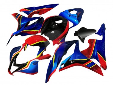 2007-2008 Honda CBR600RR Motorcycle Fairings - Blue Red Yellow Glossy Black UK