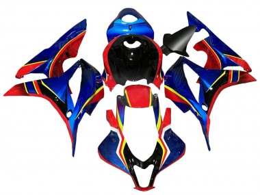 2007-2008 Honda CBR600RR Motorcycle Fairings - Blue Red Yellow Glossy Black UK