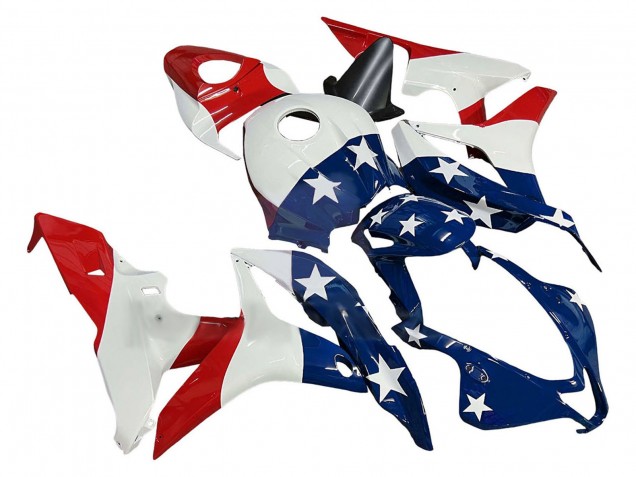 2007-2008 Honda CBR600RR Motorcycle Fairings - White Blue Red Star UK