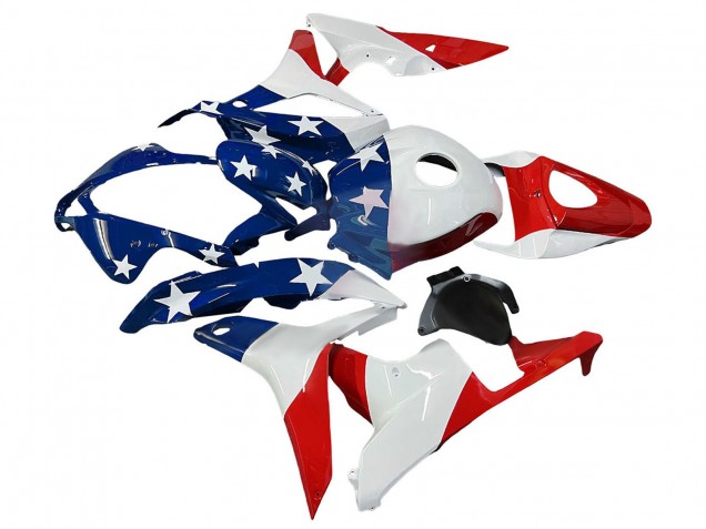 2007-2008 Honda CBR600RR Motorcycle Fairings - White Blue Red Star UK