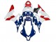 2007-2008 Honda CBR600RR Motorcycle Fairings - White Blue Red Star UK