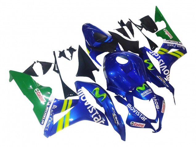 2007-2008 Honda CBR600RR Motorcycle Fairings - Blue Green MoviStar Castrol UK