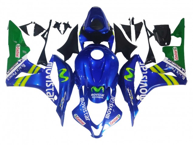 2007-2008 Honda CBR600RR Motorcycle Fairings - Blue Green MoviStar Castrol UK