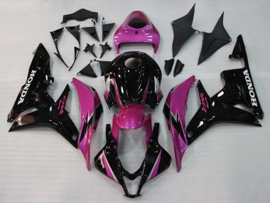 2007-2008 Honda CBR600RR Motorcycle Fairings - Pink Glossy Black Racing UK