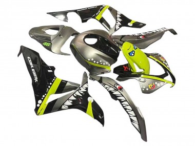 2007-2008 Honda CBR600RR Motorcycle Fairings - Grey Fluorescent Yellow Shark UK