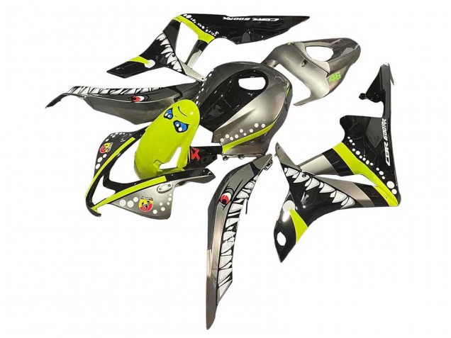2007-2008 Honda CBR600RR Motorcycle Fairings - Grey Fluorescent Yellow Shark UK