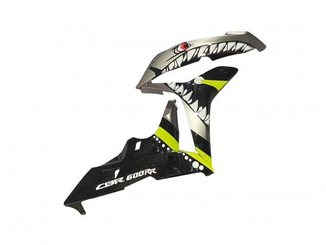 2007-2008 Honda CBR600RR Motorcycle Fairings - Grey Fluorescent Yellow Shark UK