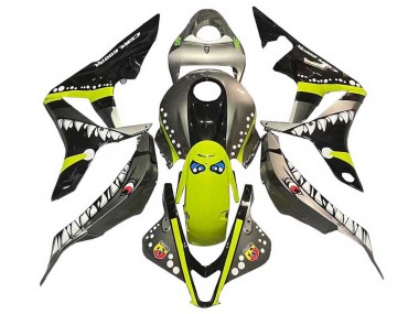 2007-2008 Honda CBR600RR Motorcycle Fairings - Grey Fluorescent Yellow Shark UK
