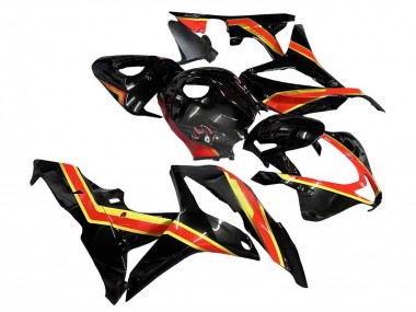 2007-2008 Honda CBR600RR Motorcycle Fairings - Red Gold Glossy Black UK