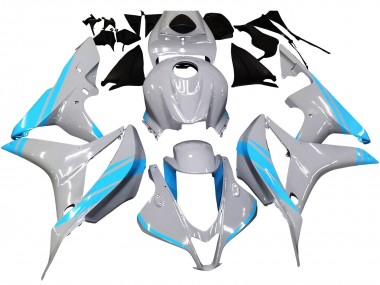 2007-2008 Honda CBR600RR Motorcycle Fairings - Glossy Grey Light Blue UK