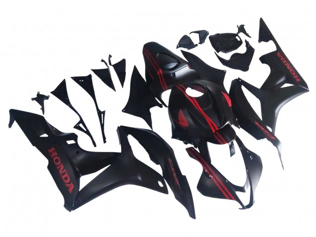 2007-2008 Honda CBR600RR Motorcycle Fairings - Matte Black Red UK