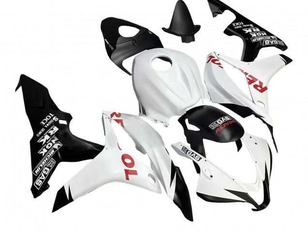 2007-2008 Honda CBR600RR Motorcycle Fairings - White Matte Black Red Repsol UK